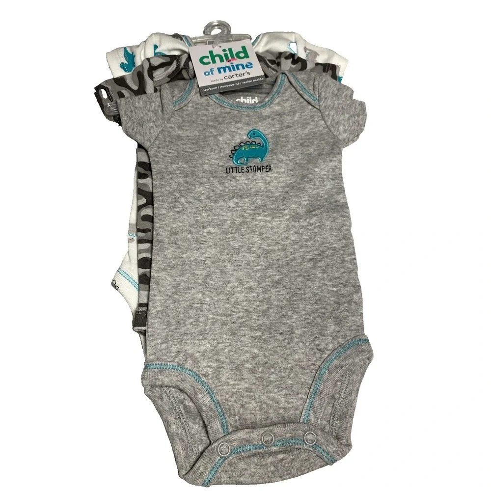 child of mine carters baby boys bodysuits size newborn dinosaurs camo 3 piece